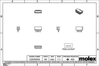 PCB Headers and Receptacles Part - 22035045 | Molex