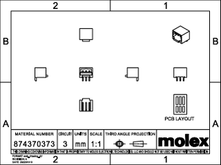 PCB Headers and Receptacles Part - 874370373 | Molex