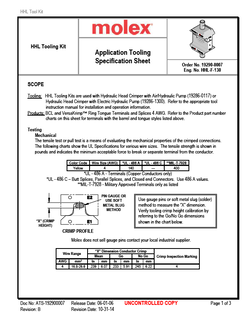 Applicators and Crimp Modules Part - 192900007 | Molex