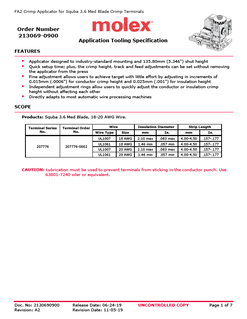 Applicators and Crimp Modules Part - 2130690900 | Molex