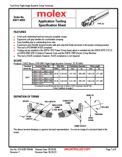 Crimp Presses and Crimp Hand Tools Part - 638116900 | Molex