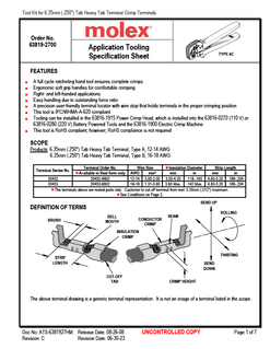 Application Tooling Accessories Part - 638192770 | Molex