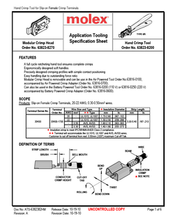 Crimp Presses and Crimp Hand Tools Part - 638238200 | Molex