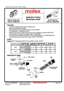 Crimp Presses and Crimp Hand Tools Part - 638255300 | Molex