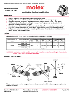 Applicators and Crimp Modules Part - 638618100 | Molex