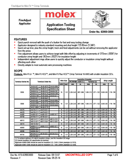 Applicators and Crimp Modules Part - 639003000 | Molex