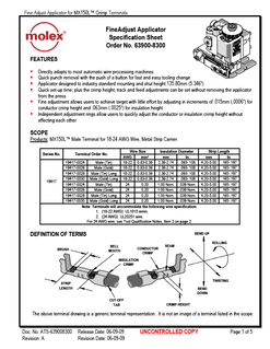 Applicators and Crimp Modules Part - 639008300 | Molex