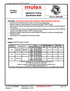 Applicators and Crimp Modules Part - 639030800 | Molex
