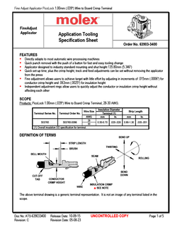 Applicators and Crimp Modules Part - 639033400 | Molex