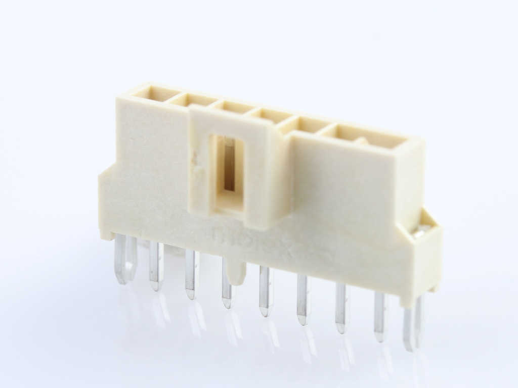 Nano-Fit Vertical Header, Through Hole, 2.50mm Pitch, Single Row, 7 Circuits, with Solder Clips, Tin (Sn) Plating, Natural, Glow-Wire Capable, Tray