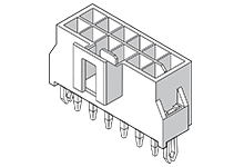 Nano-Fit Vertical Header, Through Hole, 2.50mm Pitch, Dual Row, 6 Circuits, with Solder Clips, 0.76µm Gold (Au) Plating, Lubricated, Natural, Glow-Wire Capable, Tray