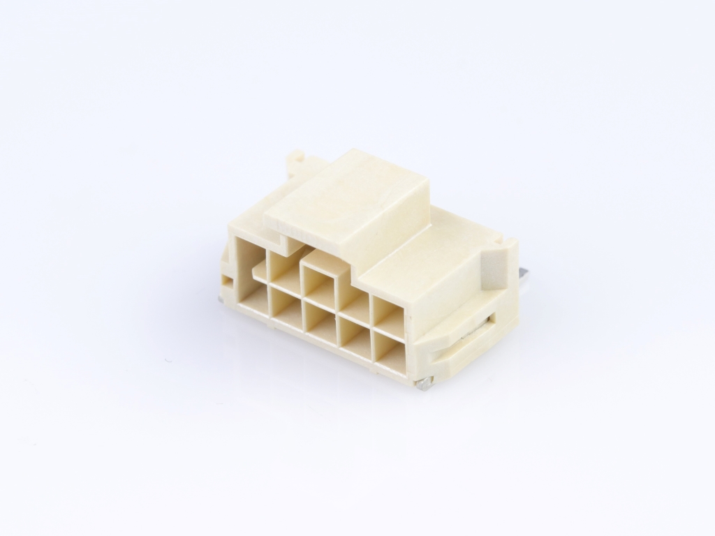 Nano-Fit Right-Angle Header, Surface Mount, 2.50mm Pitch, Dual Row, 10 Circuits, 0.76µm Tin (Sn) Plating, Natural, Glow-Wire Capable