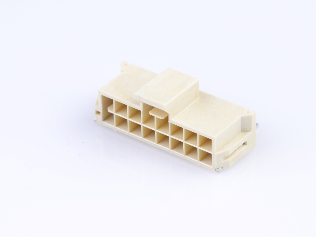 Nano-Fit Right-Angle Header, Surface Mount, 2.50mm Pitch, Dual Row, 16 Circuits, 0.76µm Tin (Sn) Plating, Natural, Glow-Wire Capable