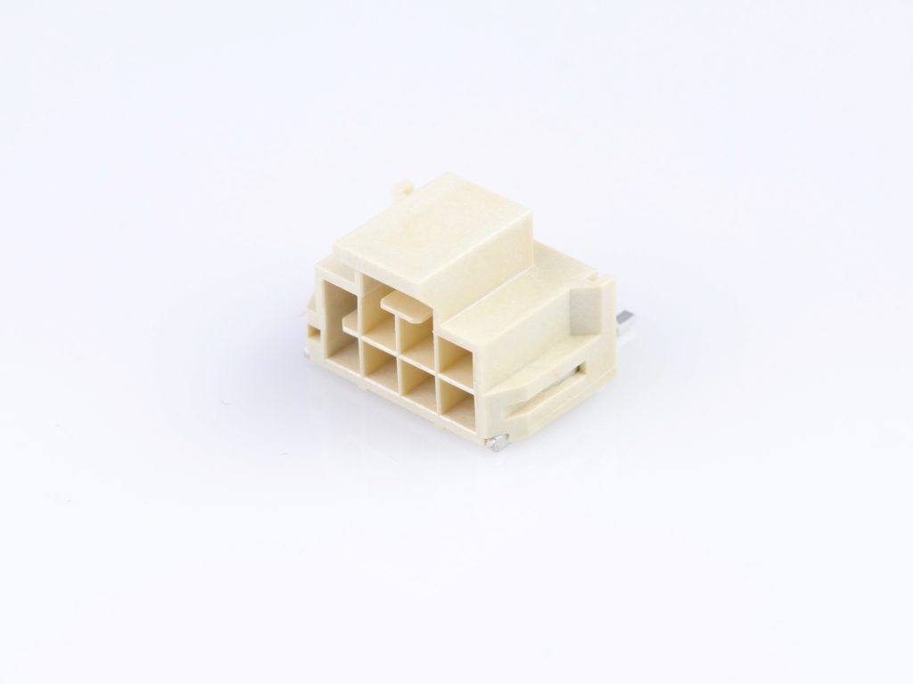 Nano-Fit Right-Angle Header, Surface Mount, 2.50mm Pitch, Dual Row, 8 Circuits, 0.38µm Gold (Au) Plating, Natural, Glow-Wire Capable
