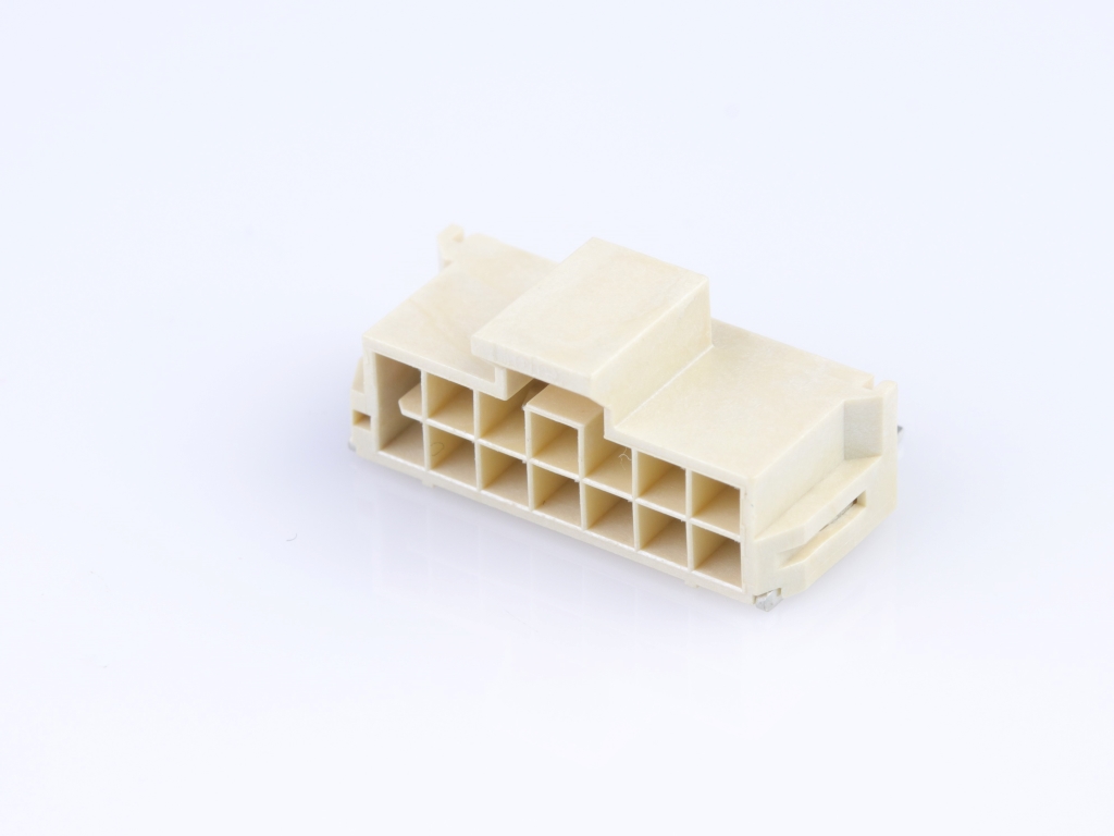 Nano-Fit Right-Angle Header, Surface Mount, 2.50mm Pitch, Dual Row, 14 Circuits, 0.38µm Gold (Au) Plating, Natural, Glow-Wire Capable