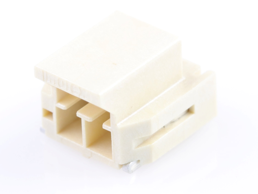Nano-Fit Right-Angle Header, Surface Mount, 2.50mm Pitch, Single Row, 2 Circuits, 0.38µm Gold (Au) Plating, Natural, Glow-Wire Capable
