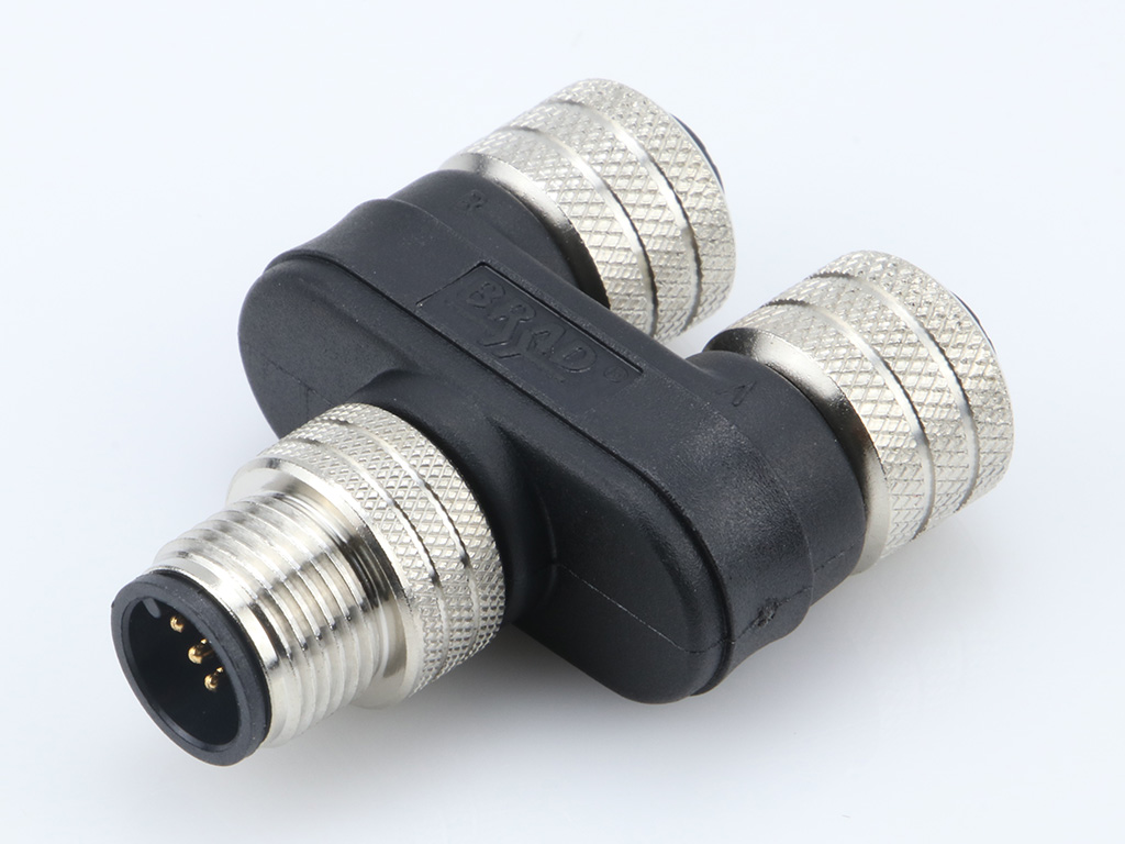 Circular Connector Distributor Y-Shaped 5/5 (2) Male Pins/Female Sockets (2) Free Hanging (In-Line)