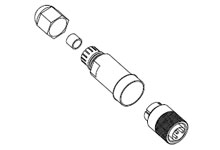 3 Position Circular Connector Plug, Female Sockets Screw