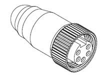 5 Position Circular Connector Plug, Female Sockets Crimp