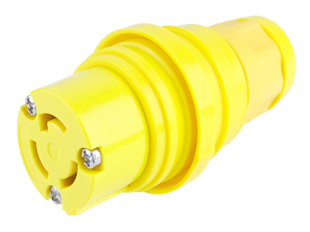 Power Connector Receptacle, Male Pins NEMA L5-15R Free Hanging (In-Line)