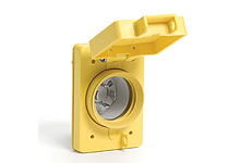 Power Connector Receptacle, Male Blades NEMA L15-20R Wall Mount