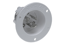 Power Connector Receptacle, Male Blades NON-NEMA (3P3W) Free Hanging (In-Line)