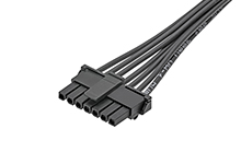Micro-Fit TPA-to-Micro-Fit TPA Off-the-Shelf (OTS) Cable Assembly, Single Row, 1.0m Length, 7 Circuits, Black