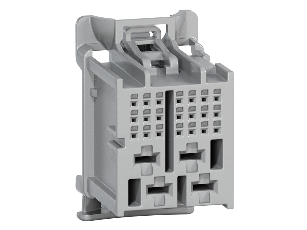 25 (21 + 4 Power) Rectangular Connectors - Housings Receptacle Gray