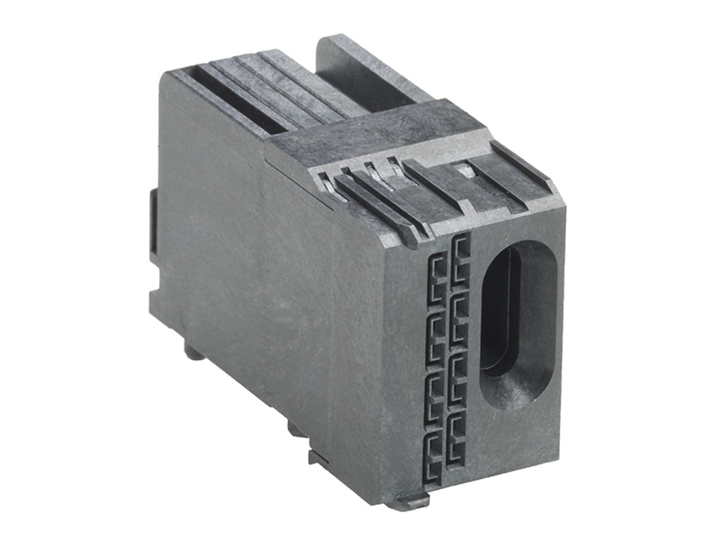 16 Connector Receptacle, Female Sockets Through Hole, Right Angle Black Impel, Guide Right