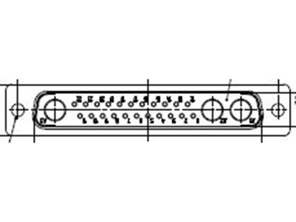 25 (22 + 3 Coax or Power) Position D-Sub, Combo Plug, Male Pins Connector