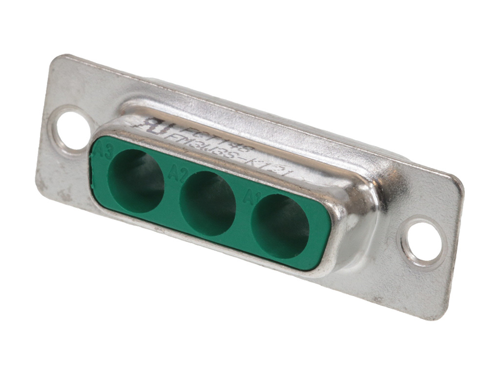 Receptacle for Female Contacts Housing D-Sub, Combo Connector 3 (Coax or Power) Position