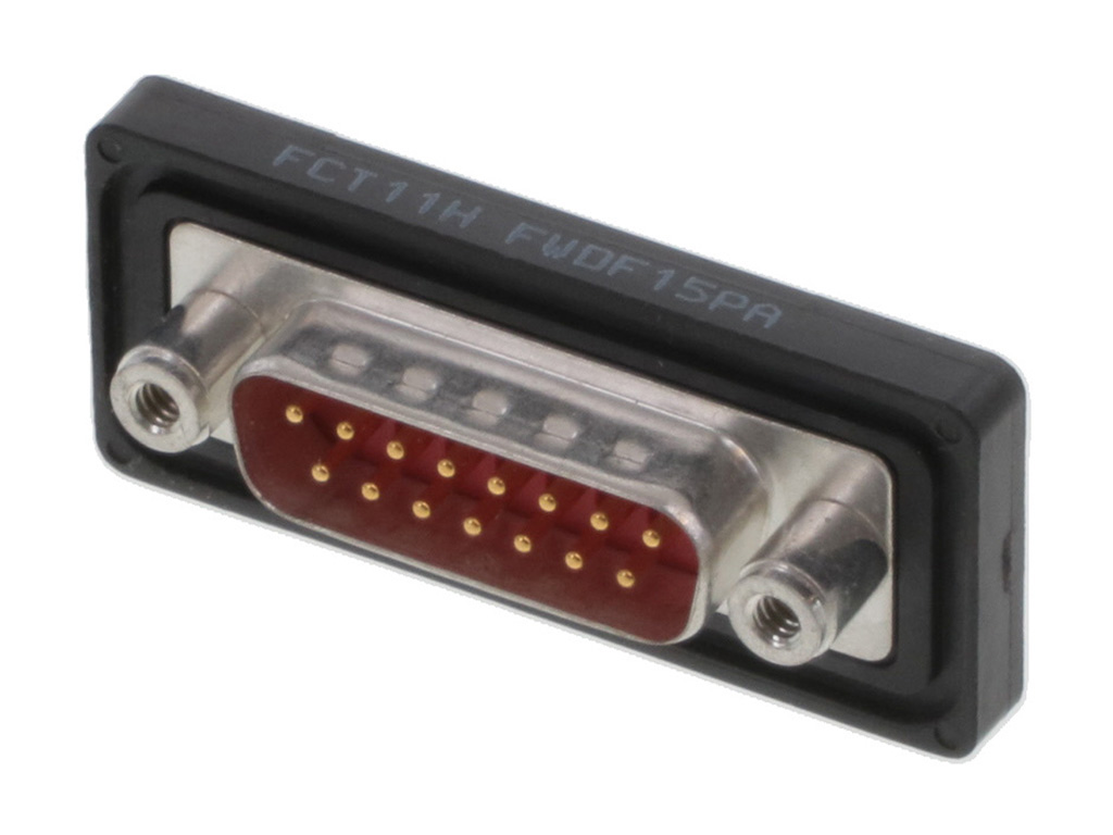 15 Position D-Sub Plug, Male Pins Connector
