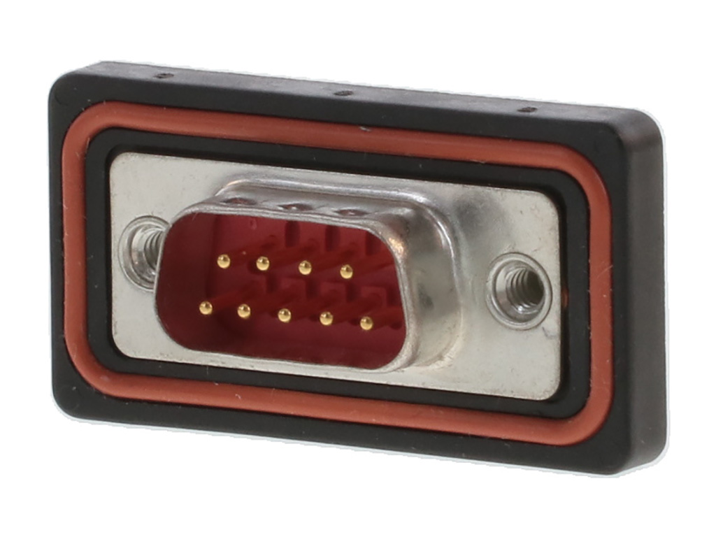 9 Position D-Sub Plug, Male Pins Connector