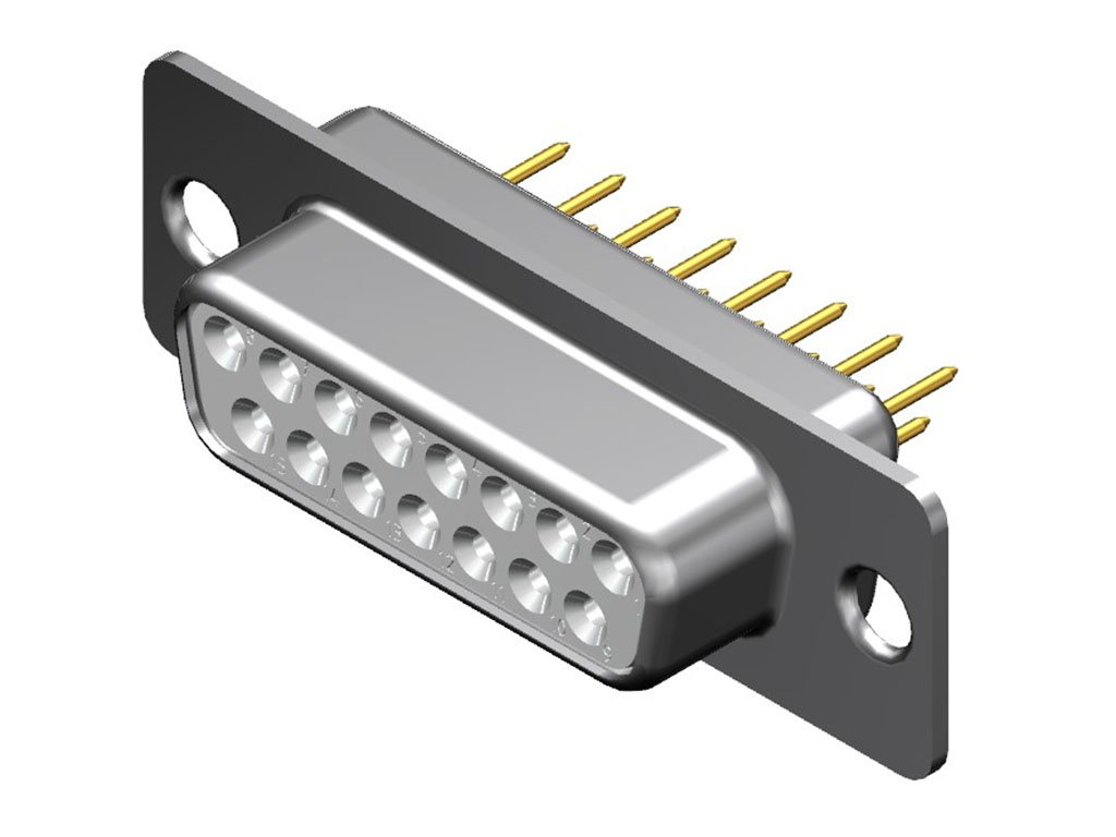 15 Position D-Sub Receptacle, Female Sockets Connector