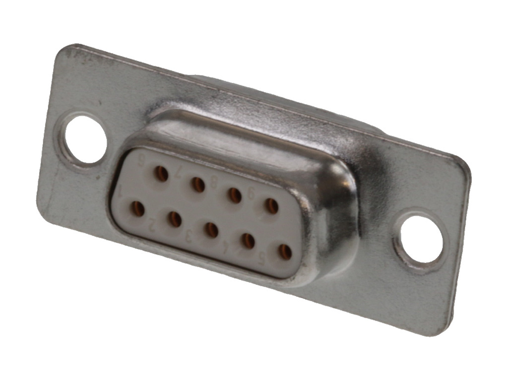 9 Position D-Sub Receptacle, Female Sockets Connector