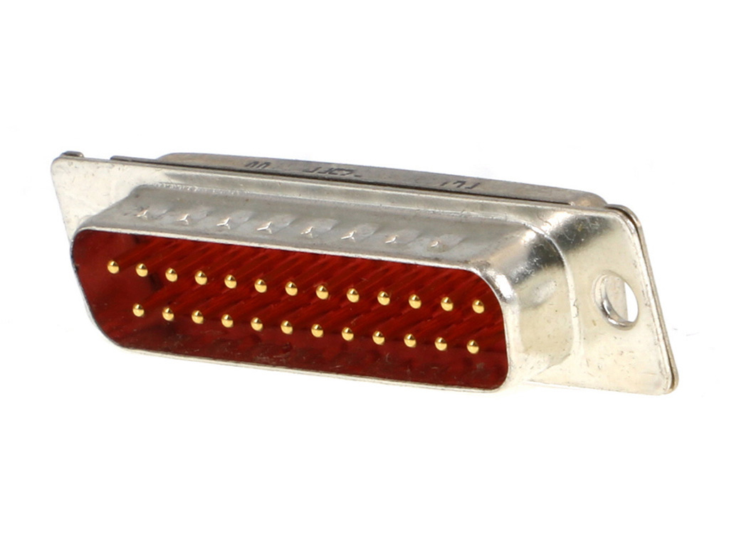 25 Position D-Sub Plug, Male Pins Connector