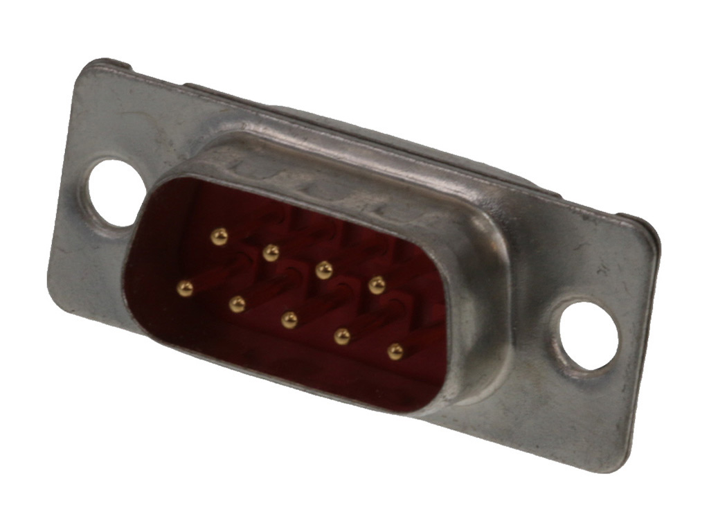 9 Position D-Sub Plug, Male Pins Connector