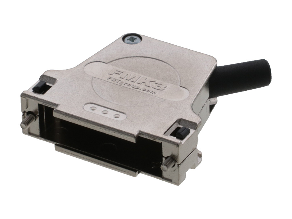 25 Position Two Piece Backshell Connector Silver 45° Shielded