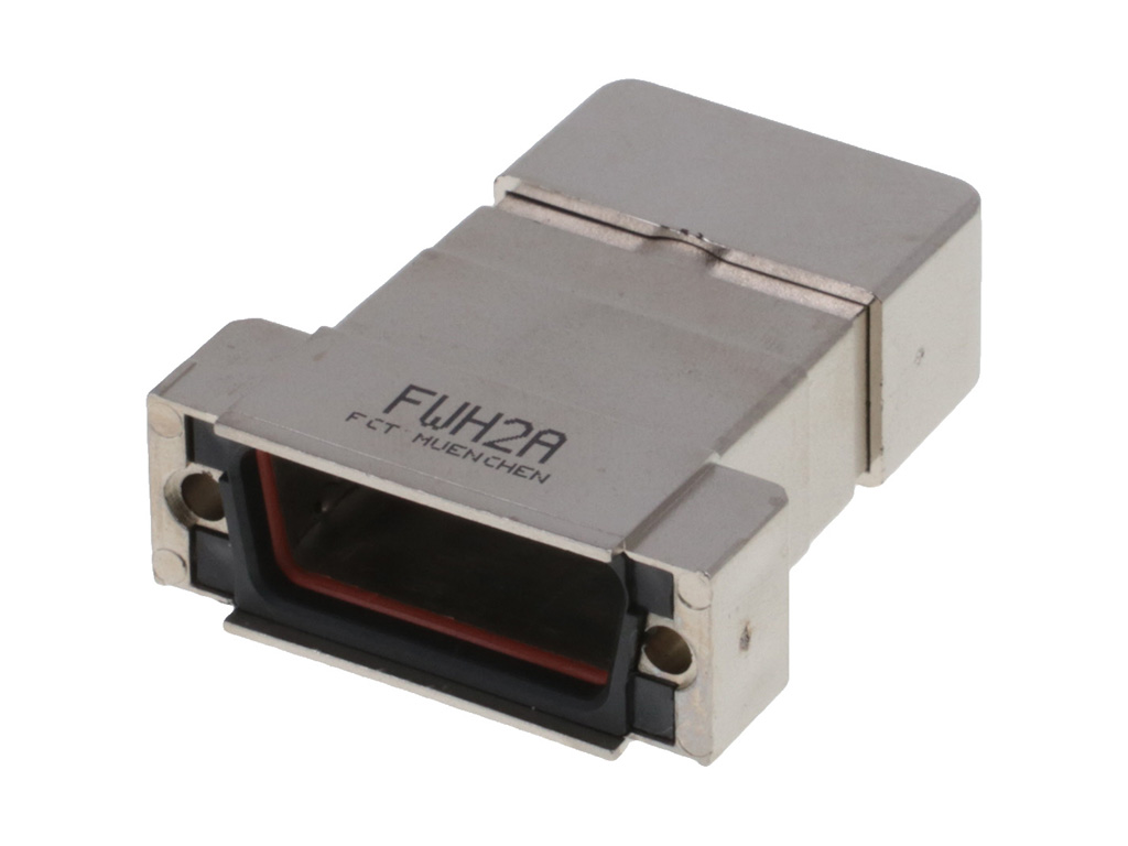 15 Position One Piece Backshell Connector Black 180° Shielded
