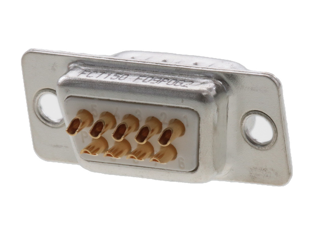 9 Position D-Sub Plug, Male Pins Connector