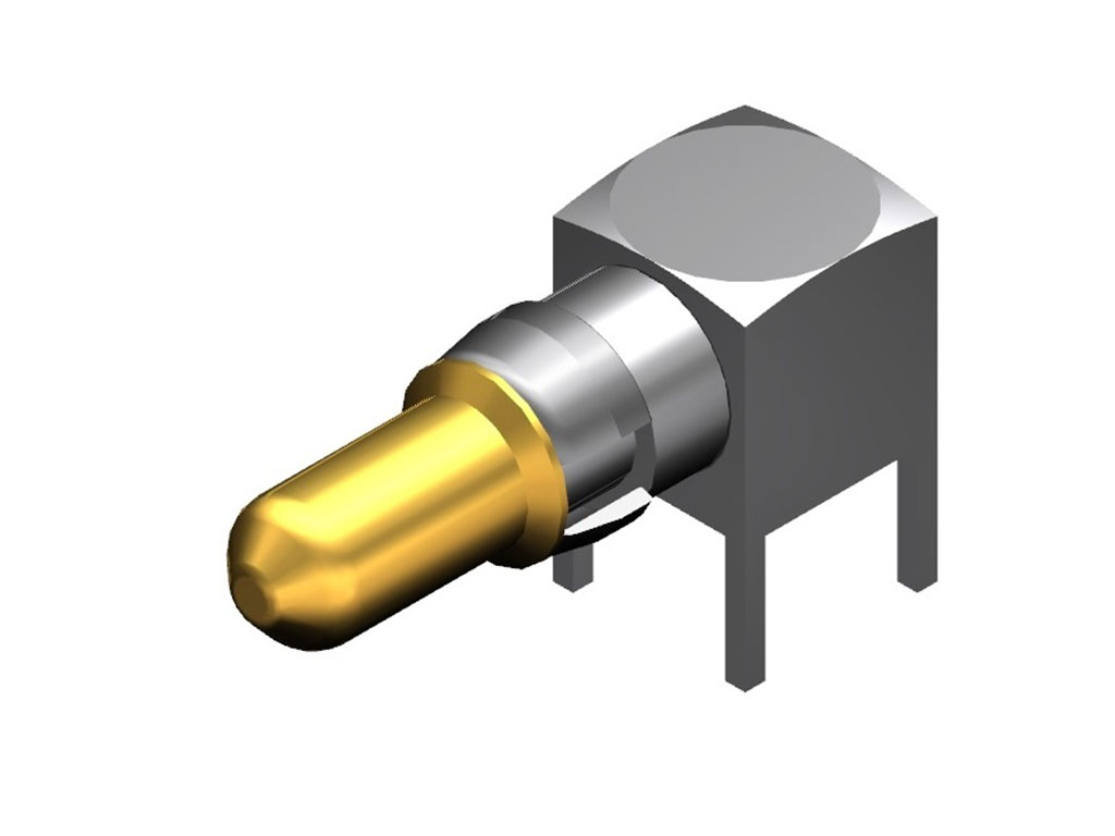 D-Sub Contact Male Pin, Right Angle Gold Solder, PCB Machined