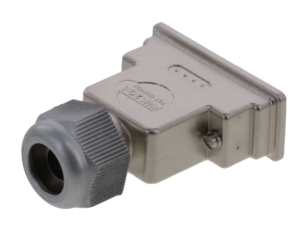 15 Position One Piece Backshell Connector Black 180° Shielded