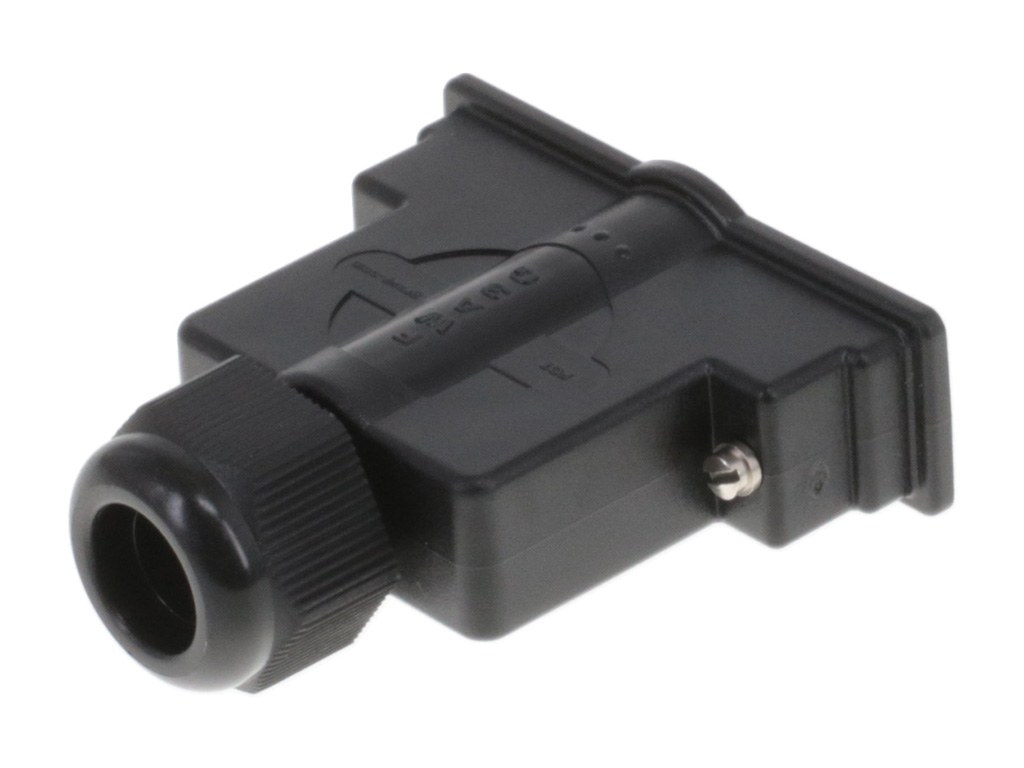 25 Position One Piece Backshell Connector Black 180° Unshielded