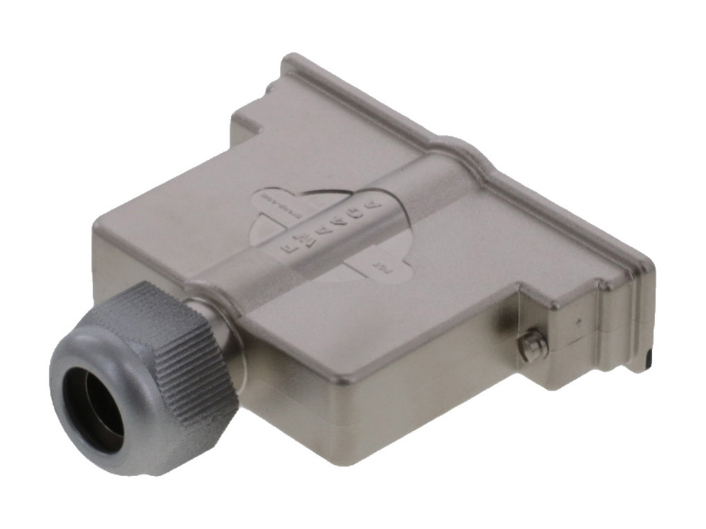 37 Position One Piece Backshell Connector Black 180° Shielded