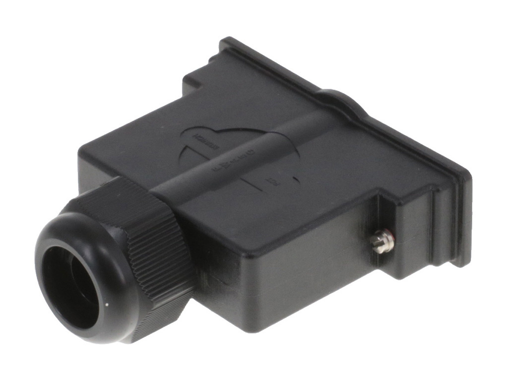 50 Position One Piece Backshell Connector Black 180° Unshielded