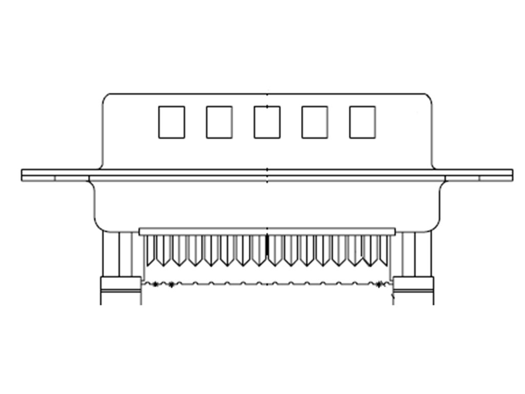 25 Position D-Sub Plug, Male Pins Connector