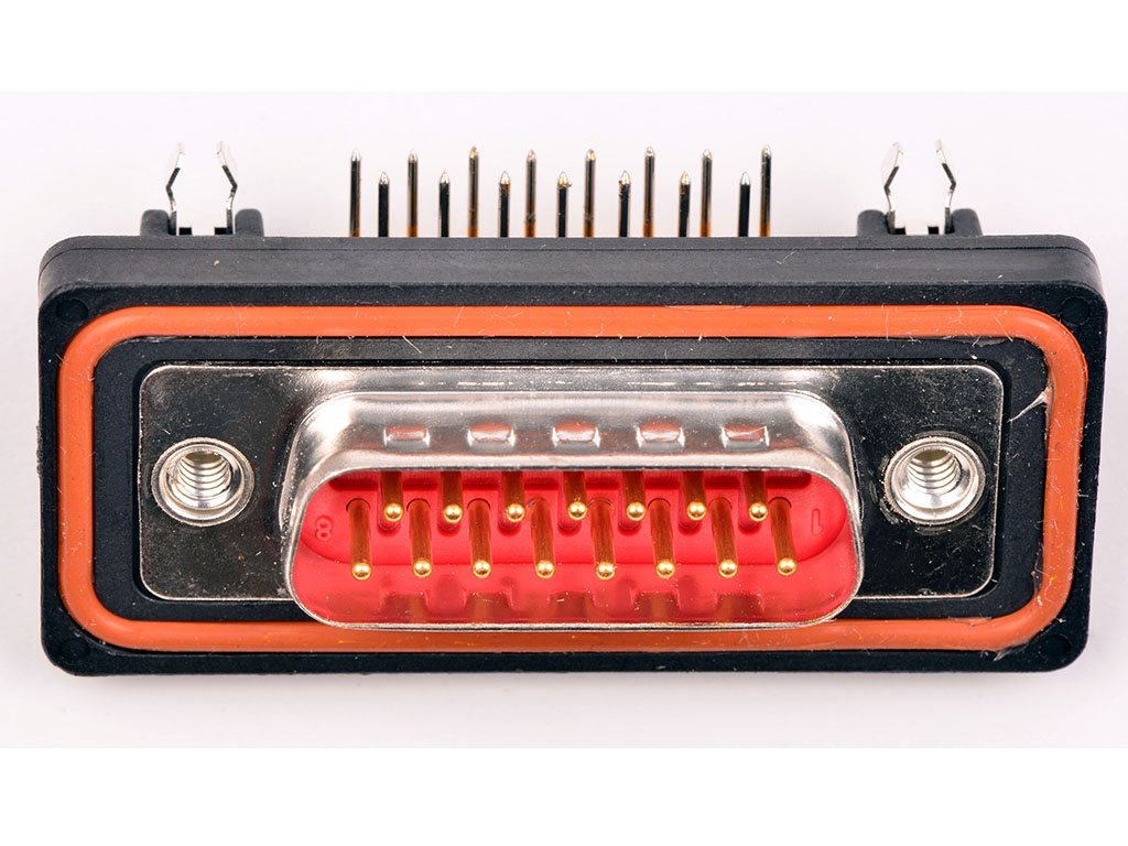 15 Position D-Sub Plug, Male Pins Connector