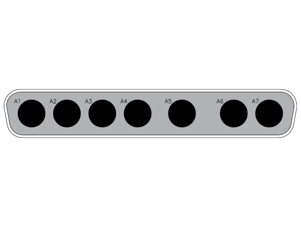 Receptacle for Female Contacts Housing D-Sub, Combo Connector 7 (Coax or Power) Position