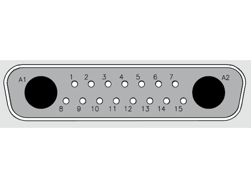 Plug for Male Contacts Housing D-Sub, Combo Connector 17 (15 + 2 Coax or Power) Position
