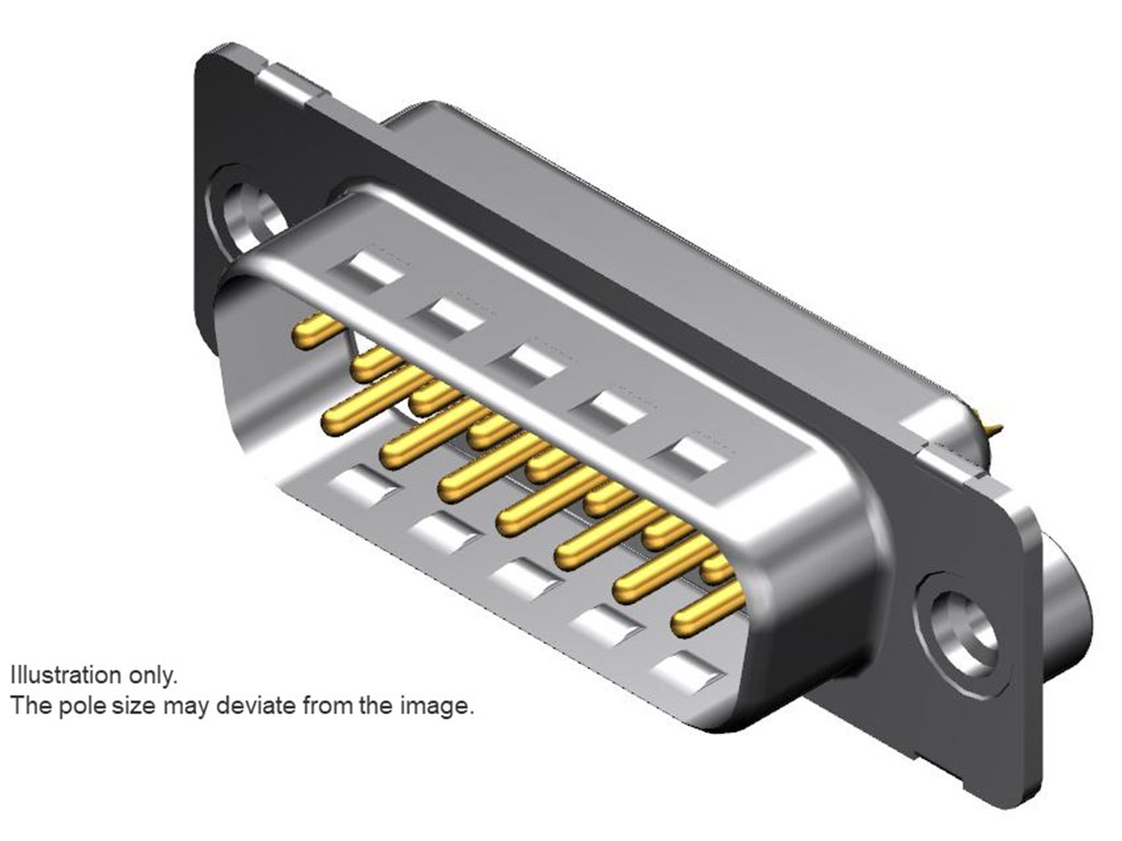 9 Position D-Sub Plug, Male Pins Connector